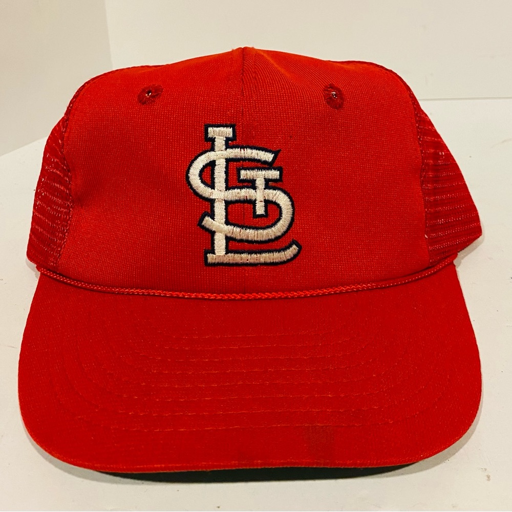 Vintage MLB St. Louis Cardinals Baseball Cap Hat Trucker Snapback Rope Red